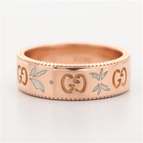 gucci rose gold flower ring|Gucci icon 18k ring.